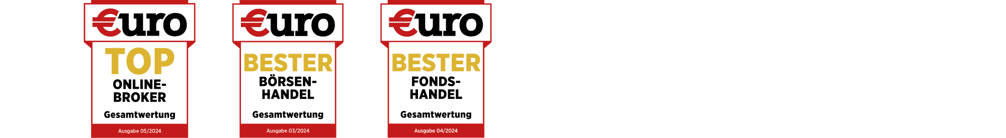 SMARTBROKER+ wurde von Euro am Sonntag als „Top Online-Broker“, mit „Bester Börsenhandel“ und „Bester Fondshandel“ ausgezeichnet